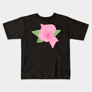 Minimal pink rose Kids T-Shirt